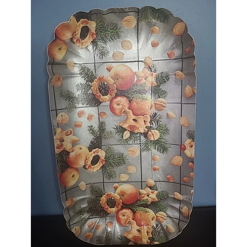 Christmas Holiday Santa Plates Trays Napkins Lot Vintage West Germany & USA